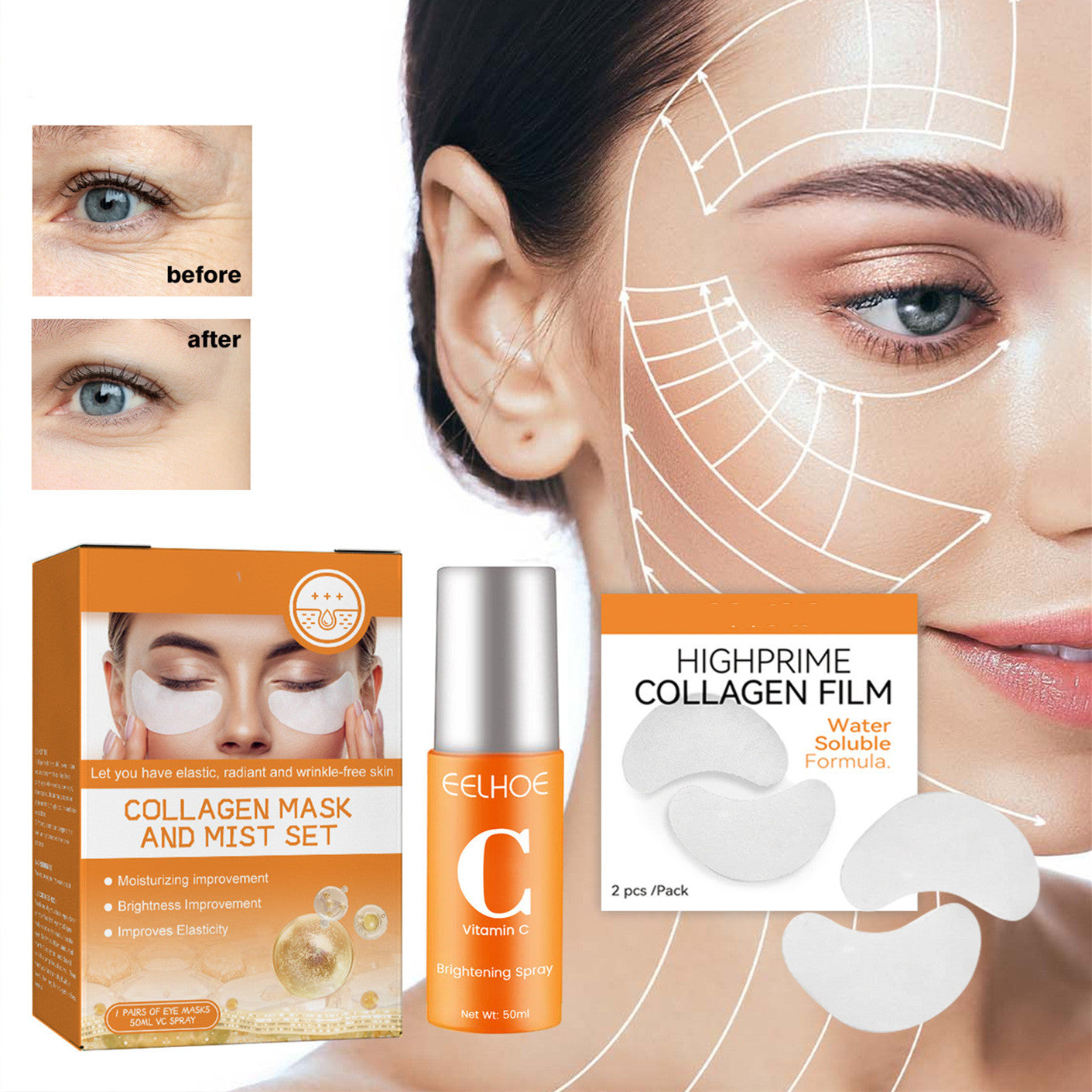 Cloud Collagen: Collagen Eye Mask Spray Set